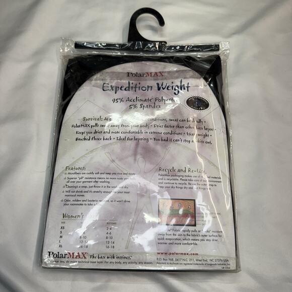 Polarmax Women’s Expedition Weight Crew Base Layer Top Size L Black NWT USA Made - Picture 4 of 7